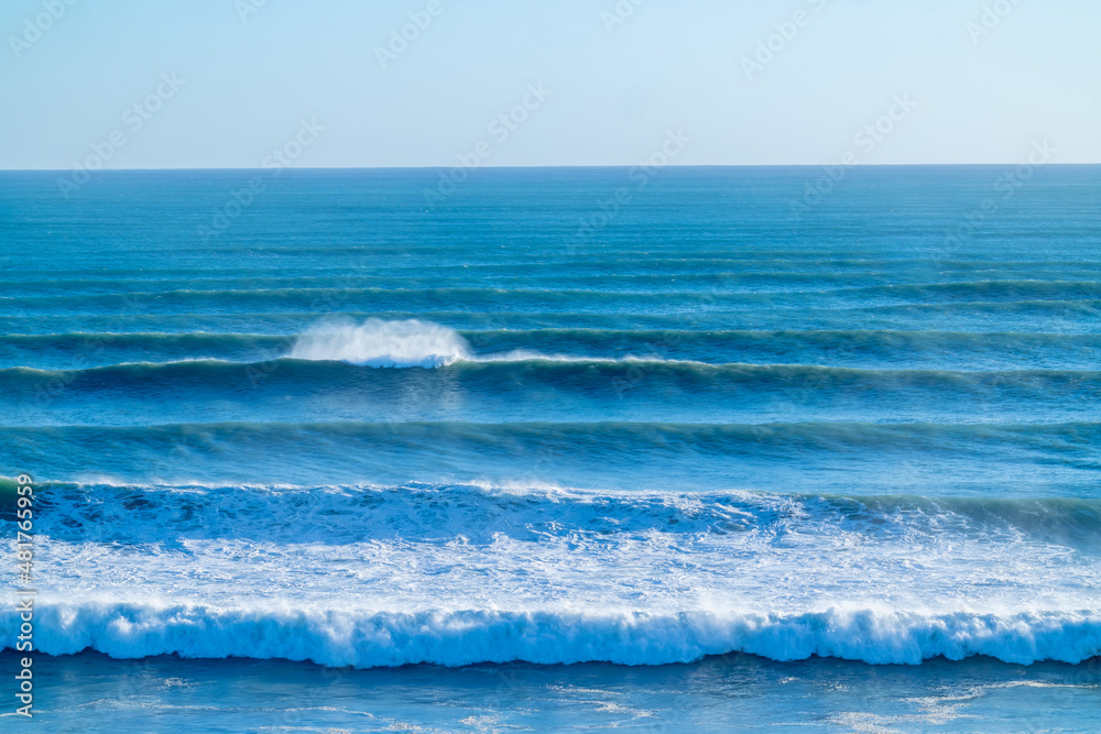 Cyclone Cody large waves and swells rolling in from horizon at Mount Maunganui Cyclone Cody large waves and swells rolling in from horizon at Mount Maunganui