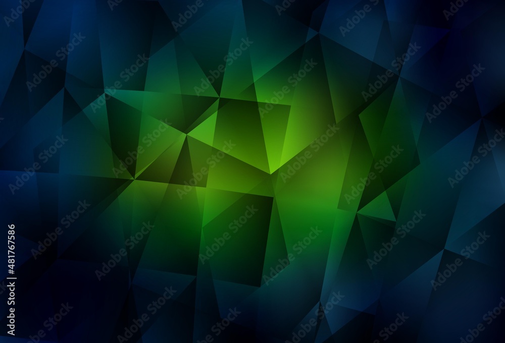 Obraz premium Dark Green, Yellow vector abstract mosaic background.