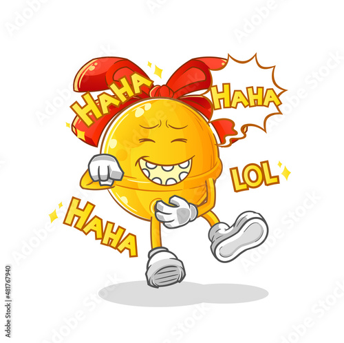 jingle bell Laugh Out Loud character. cartoon mascot vector