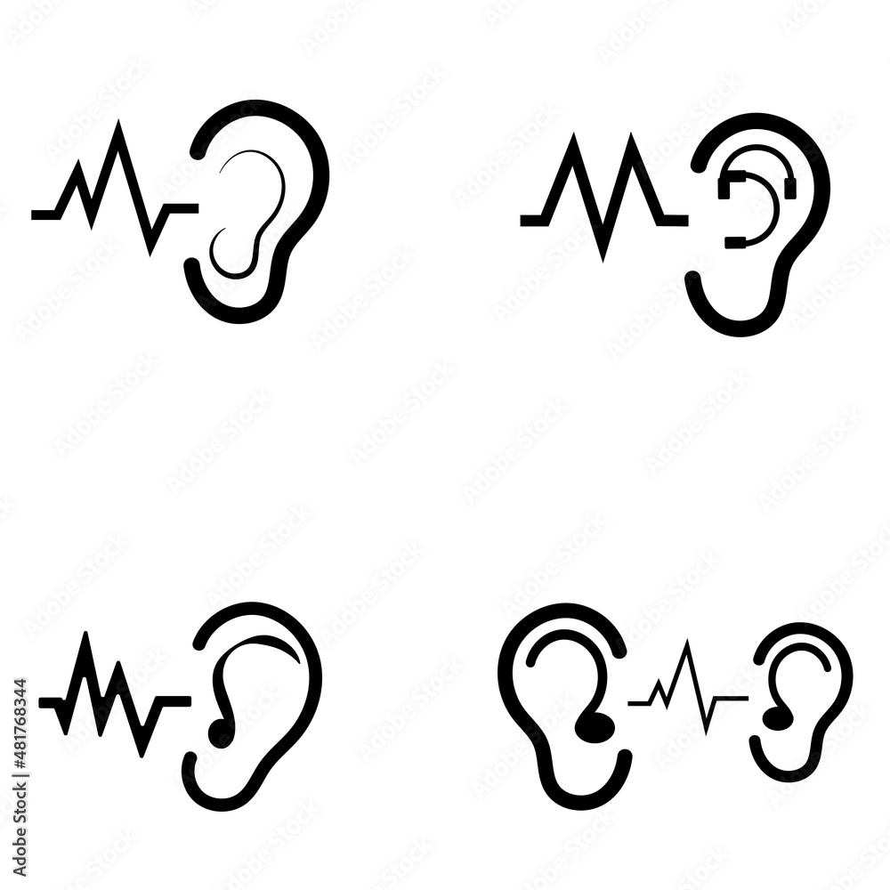 Fototapeta premium Hearing Logo Template vector icon design