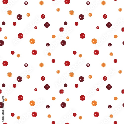 Buttons Seamless Pattern with hand drawn elements. Vector background for tailor, seamstress, atelier