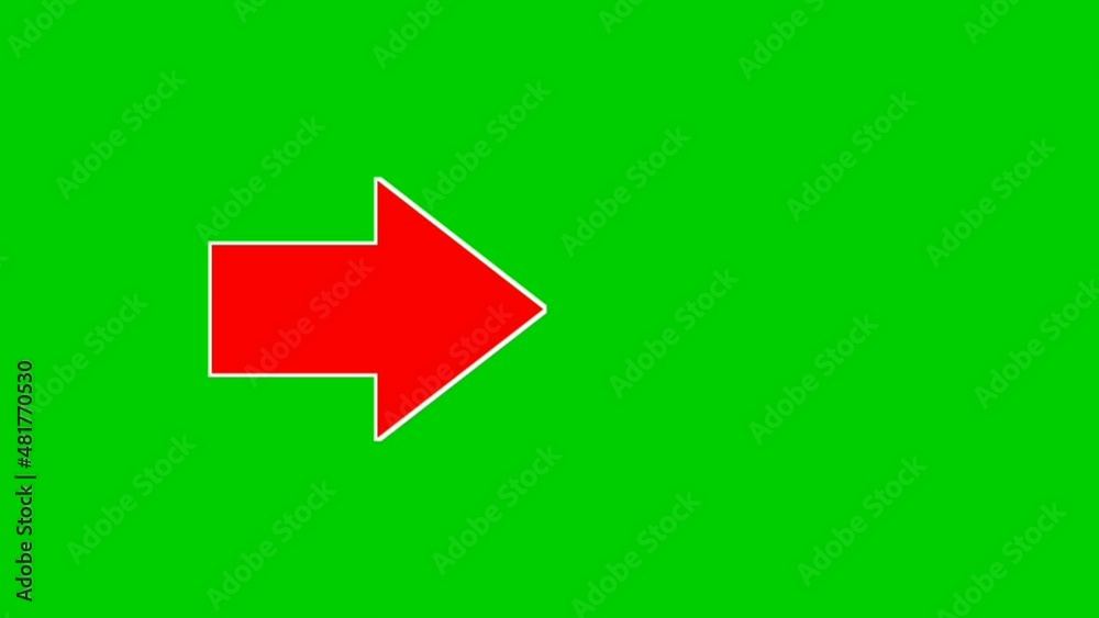 Arrow Animation Green Screen Red Color Cartoon Arrow Pointing Right On