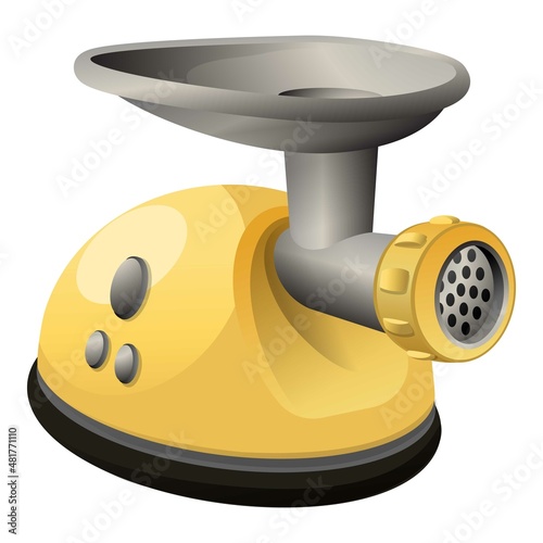 New meat grinder icon cartoon vector. Kitchen machine