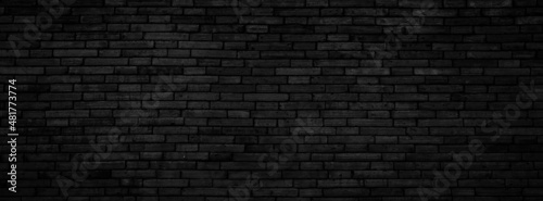 Black brick wall texture  Abstract panorama picture brickwork for background design