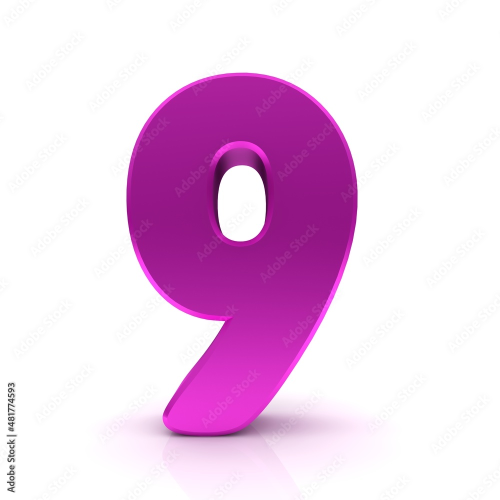 9 number pink 3d nine 9 number pink 3d nine