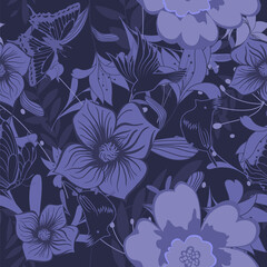 Acrylglasbilder Very-Peri-Muster Nahtloses Blumenmuster floral verspielt  © Konovalov Pavel