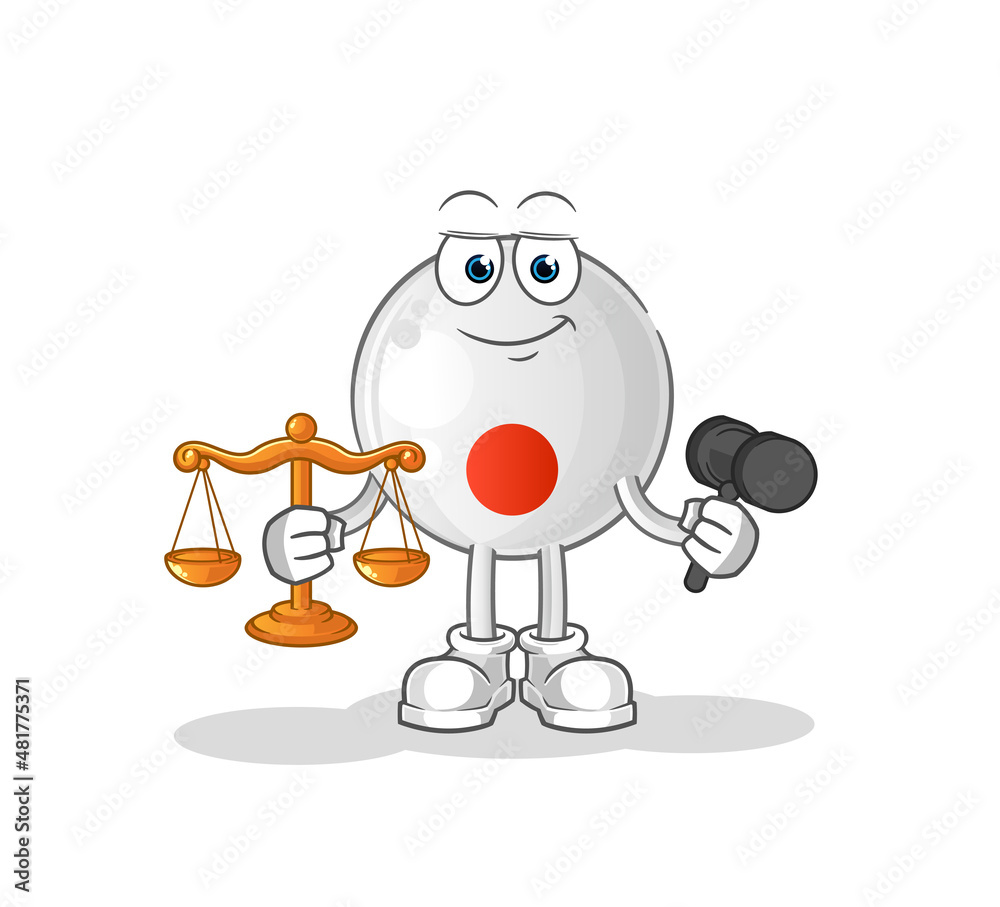japan flag lawyer cartoon. cartoon mascot vector
