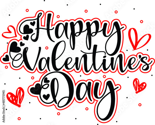 Happy Valentine's Day Lettering typography vector, Valentine Vector art gift