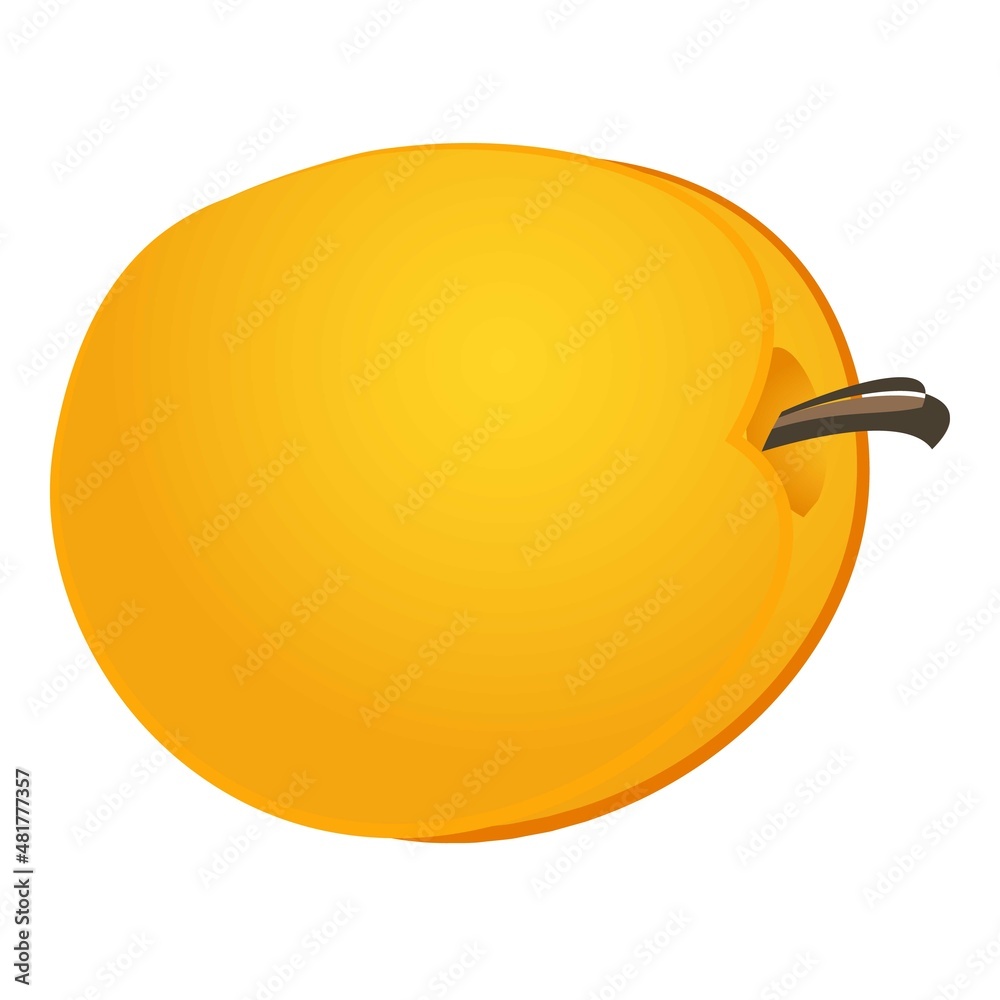 Taste apricot icon cartoon vector. Peach fruit Taste apricot icon cartoon vector. Peach fruit