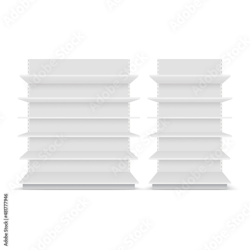 Set of promo counter trade stand for presentation Mock Up. vector.