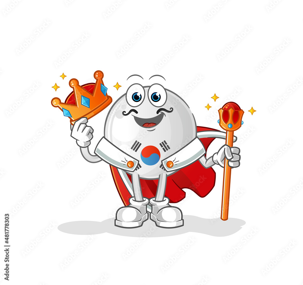 south korea king vector. cartoon character south korea king vector. cartoon character