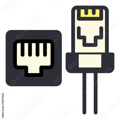 ethernet internet cable wifi connection icon 
