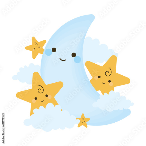 cute moon and stars