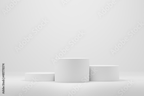 Empty podium or pedestal display on white background