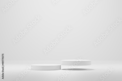 Empty podium or pedestal display on white background