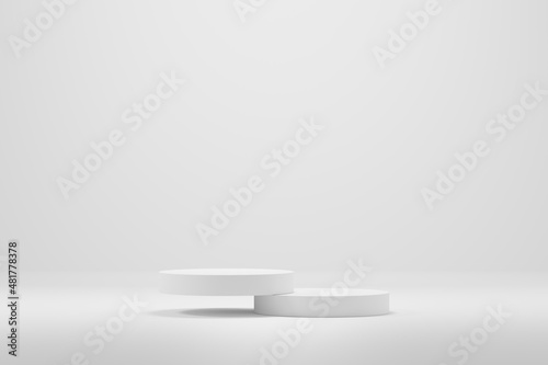 Empty podium or pedestal display on white background