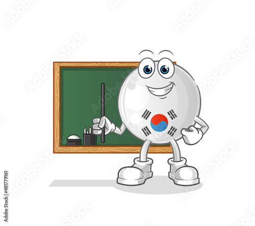 south korea teacher vector. cartoon character