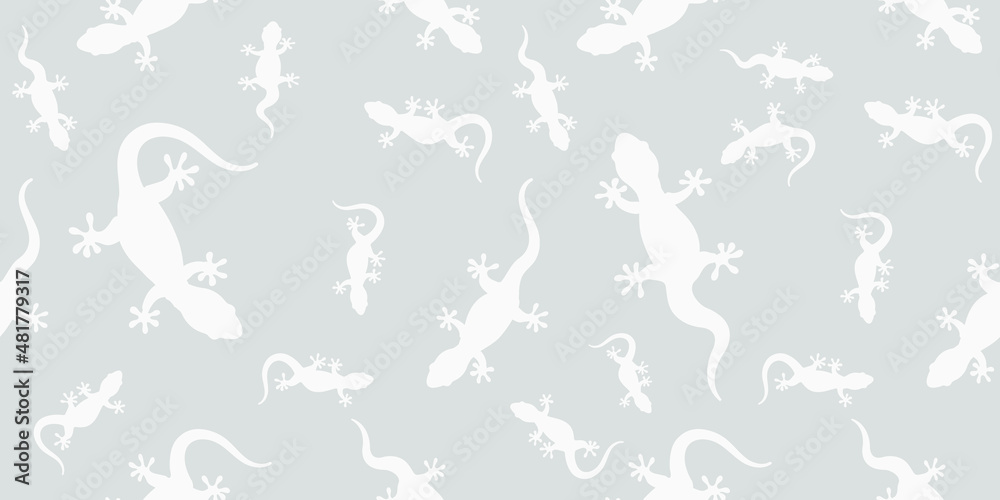 Seamless pattern with gecko lizards. Design for fabric, curtain, background, carpet, wallpaper, clothing, wrapping, Batik, fabric,Vector illustration