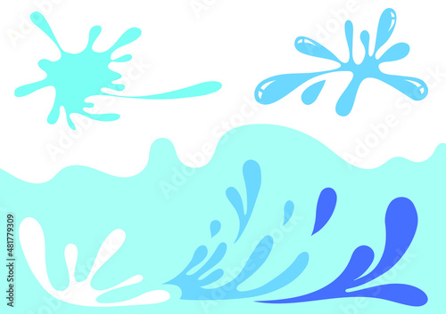 Blue water splash vector logo