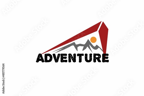 Illustration of a simple and elegant mountain logo design, suitable for any purpose related to the mountains