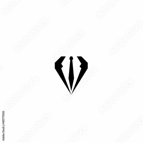 Illustration of a simple and elegant business icon logo design in black and white photo