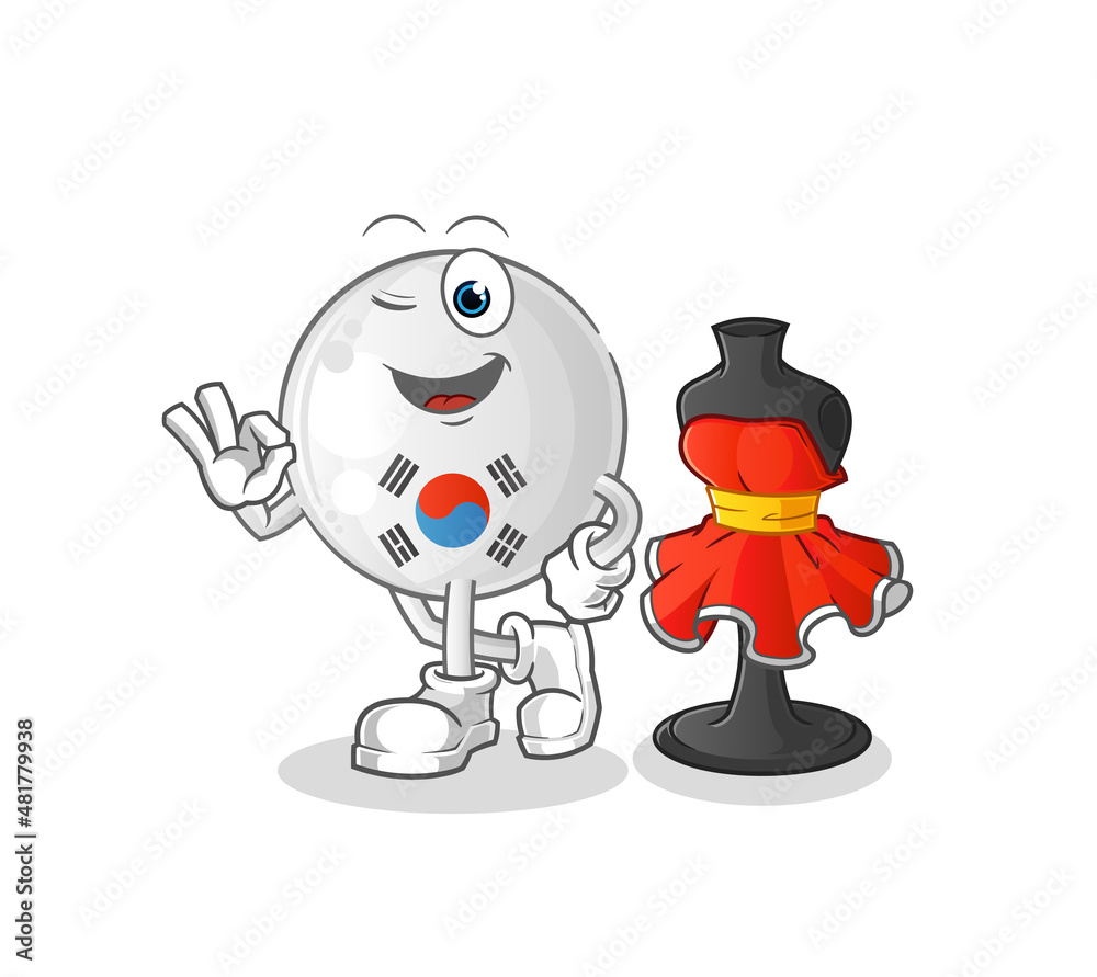 south korea fashion designer vector. cartoon character south korea fashion designer vector. cartoon character