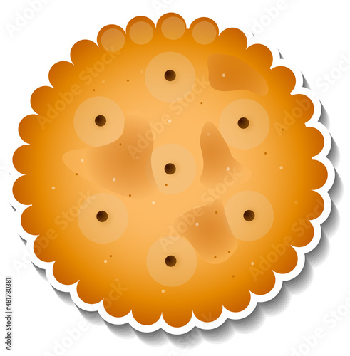 Isolated cracker biscuit in cartoon style