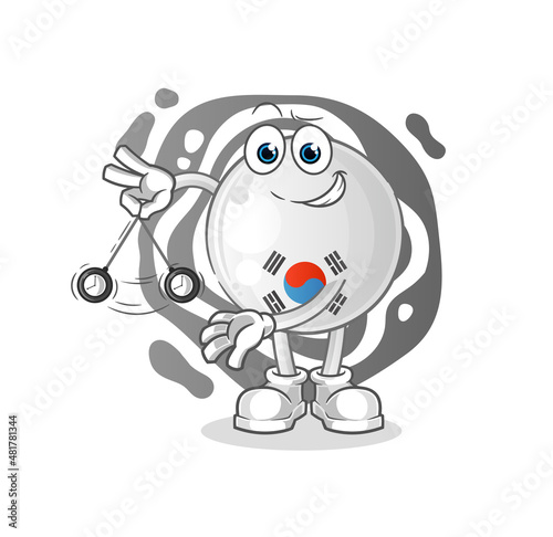 south korea hypnotizing cartoon. cartoon mascot vector