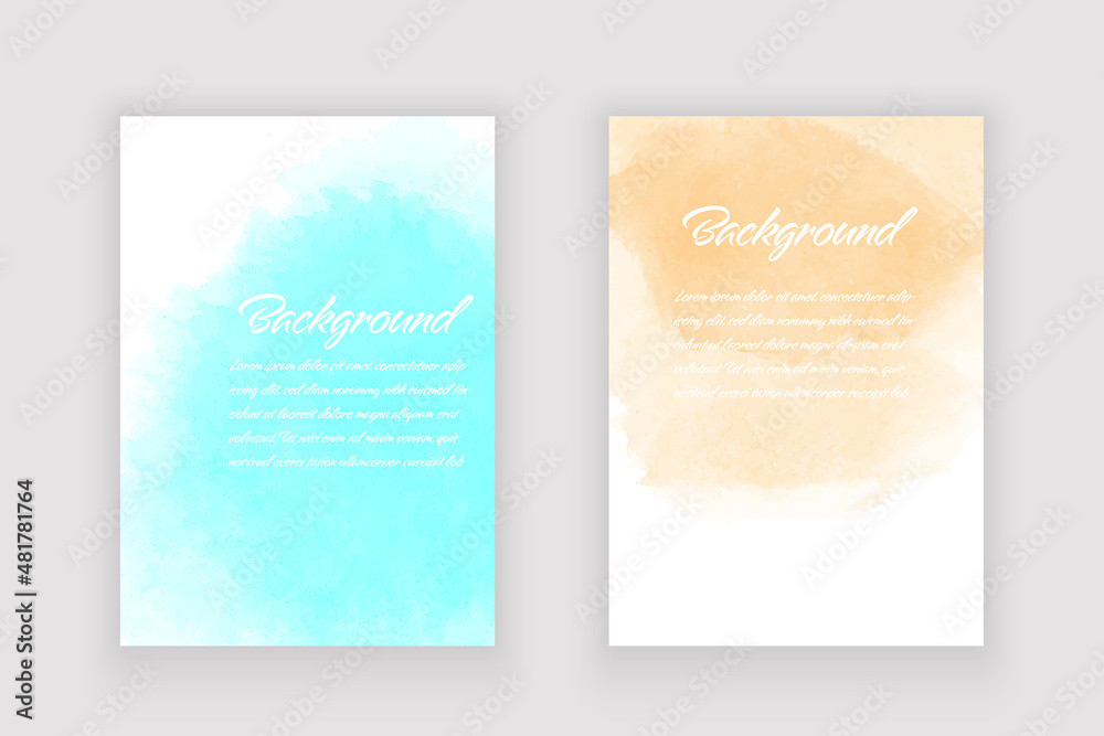 Vector blue watercolor design grunge flyer,cover book,greeting card template background.