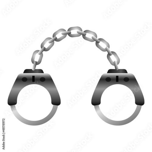 Handcuffs icon cartoon vector. Criminal in jail