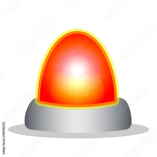 Red police flasher icon cartoon vector. Ambulance siren