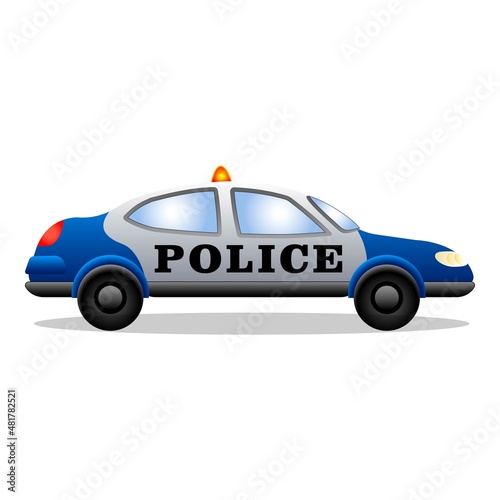 Fototapeta Naklejka Na Ścianę i Meble -  Police car icon cartoon vector. Cop vehicle