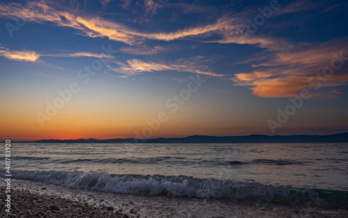 Adriatic sea sunset view