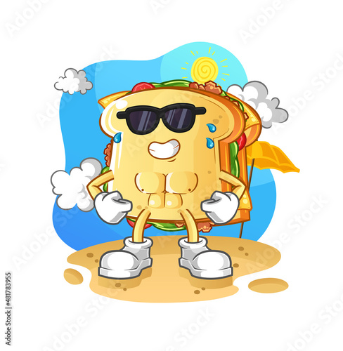 sandwich sunbathing in summer. character vector