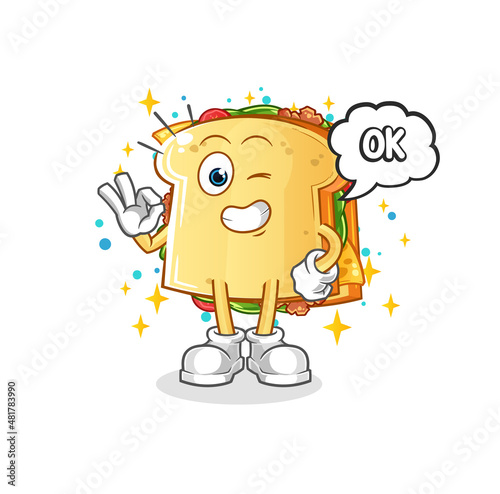 sandwich agree mascot. cartoon vector