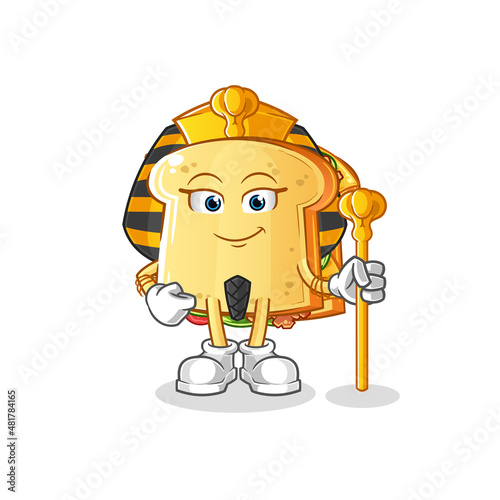 sandwich ancient egypt cartoon. cartoon mascot vector