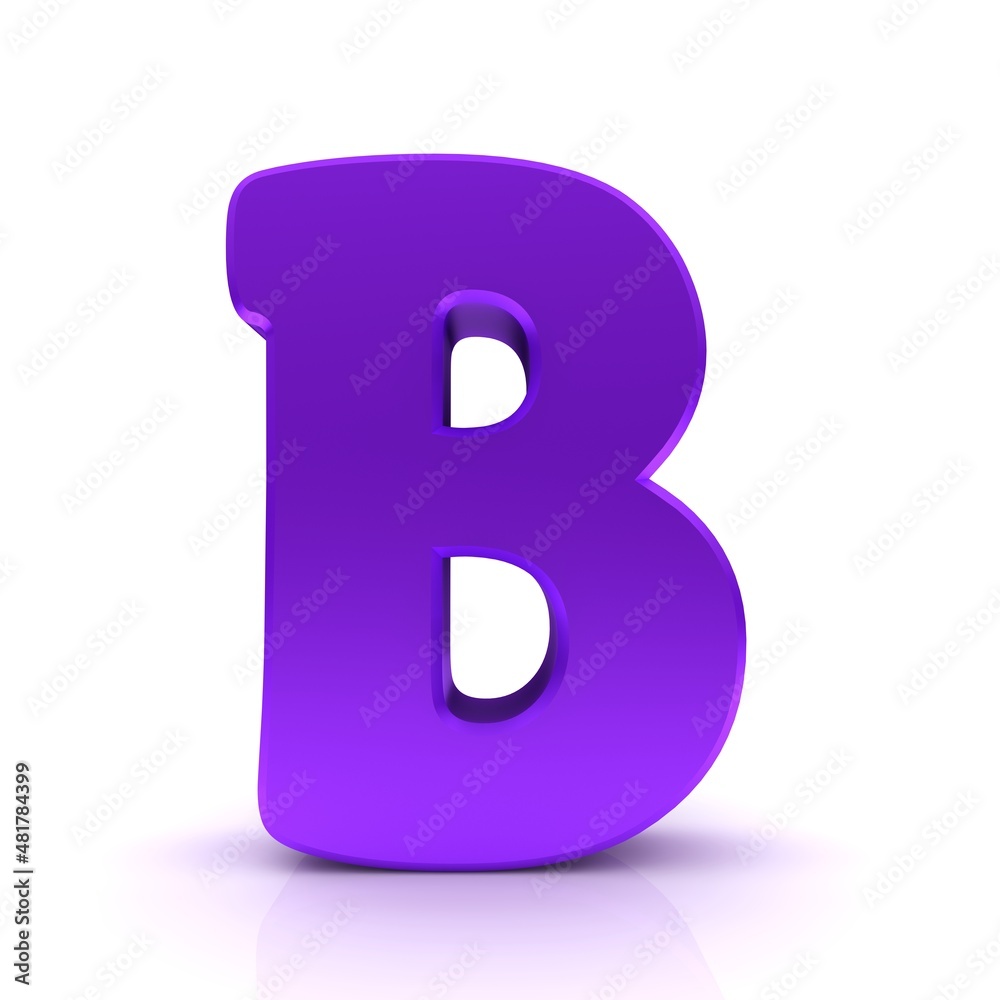 B letter purple lilac violet sign 3d B letter purple lilac violet sign 3d
