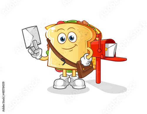 sandwich postman vector. cartoon character