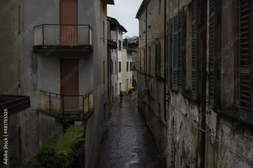 Old Town of Tirano, Italian Alps, Italy. 