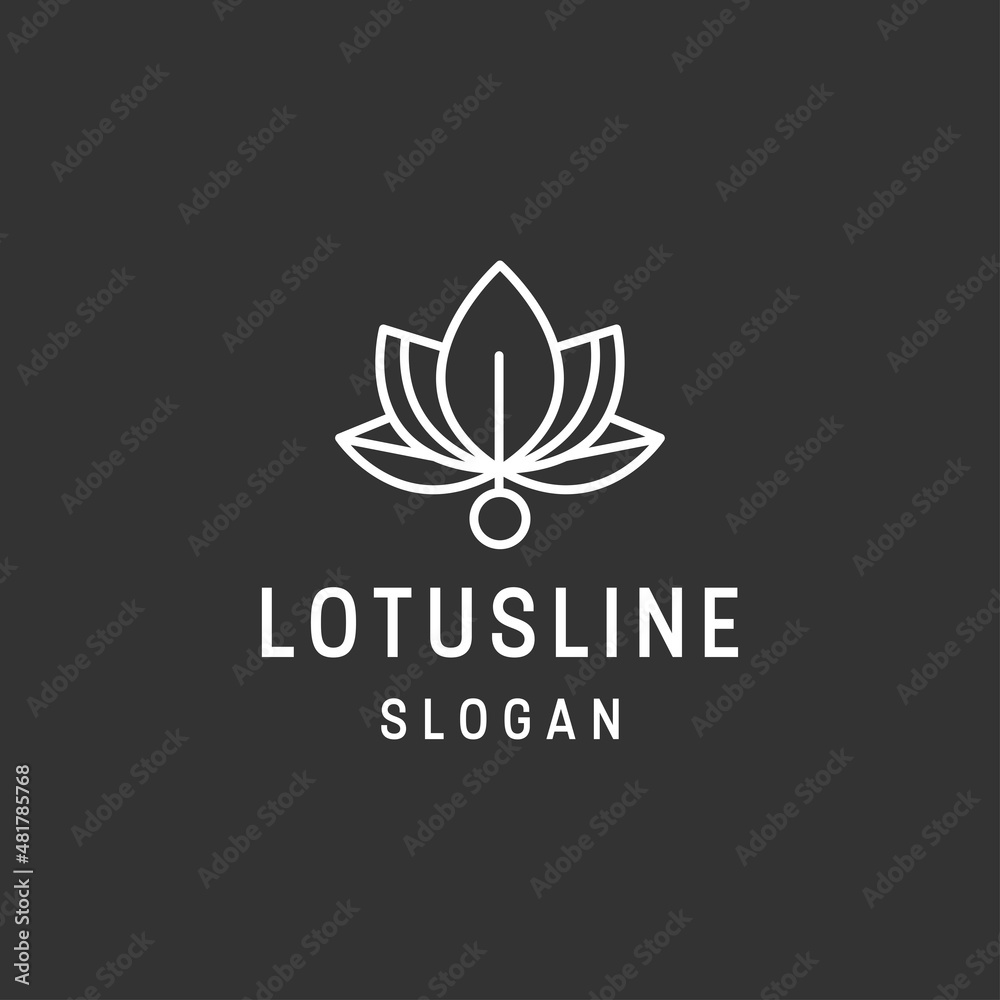 Lotus logo vector design template icon On black backround