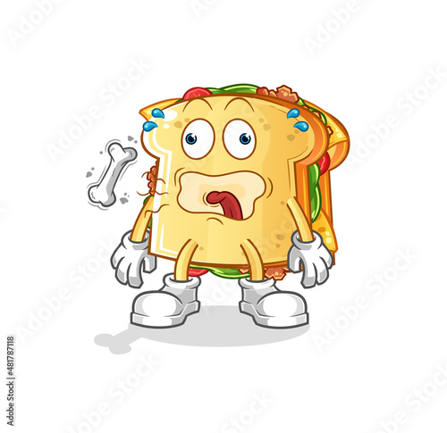 sandwich burp mascot. cartoon vector