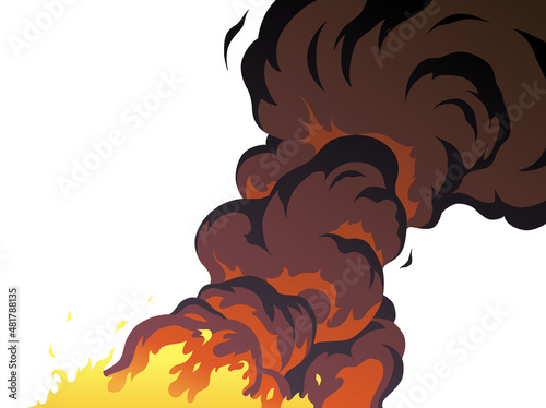 爆発　炎上　煙