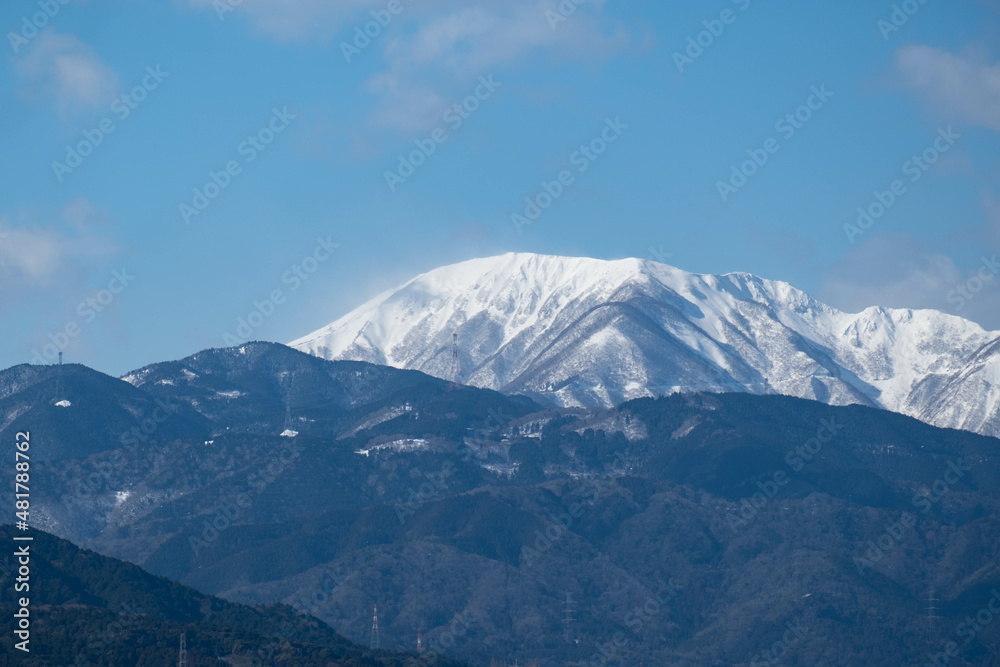 冬の伊吹山近景、遠景 冬の伊吹山近景、遠景