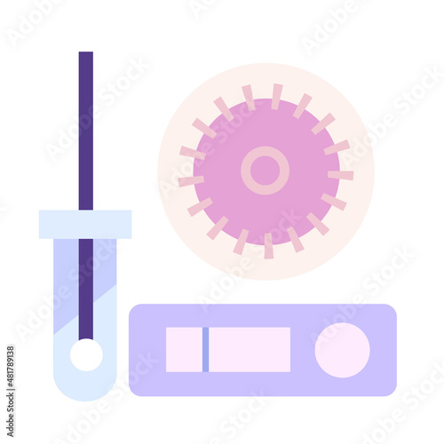 Single set of Antigen Test Kit with coronavirus, in pastel coloured
