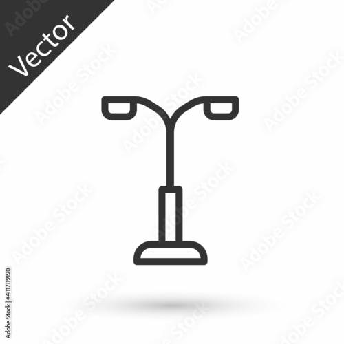 Grey Street light system icon isolated on white background. Vector