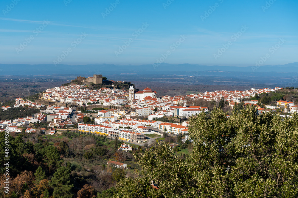 panoramic view of the medieval town of Castelo de Vide in Alentejo, Portugal