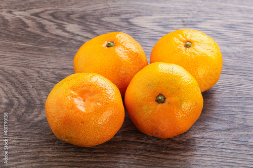 Fresh ripe juicy yellow mandarin