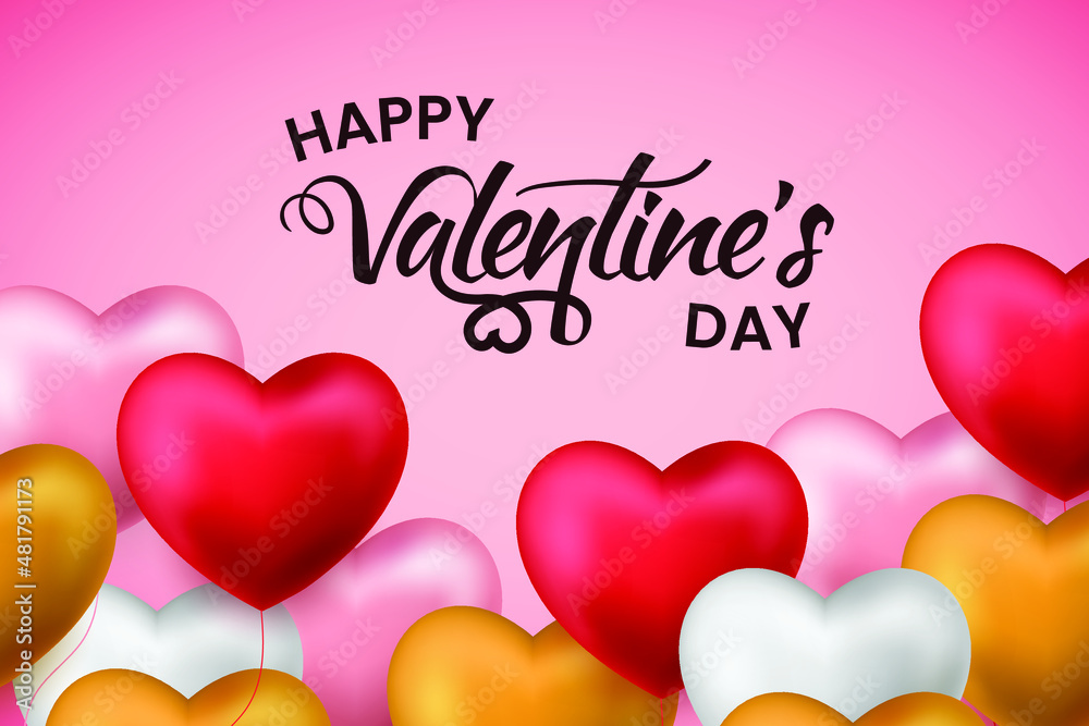 Happy valentines day celebration background with heart and dark text