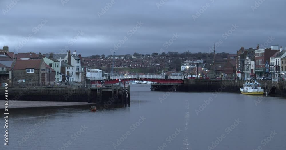 Whitby, North York Moors, Dawn at Harbour, Boats - 4k Prores 422HQ, BMPCC Clip 1 Whitby, North York Moors, Dawn at Harbour, Boats - 4k Prores 422HQ, BMPCC Clip 1