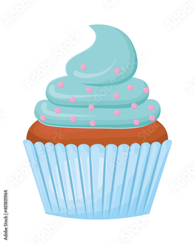 cupcake blue buttercream